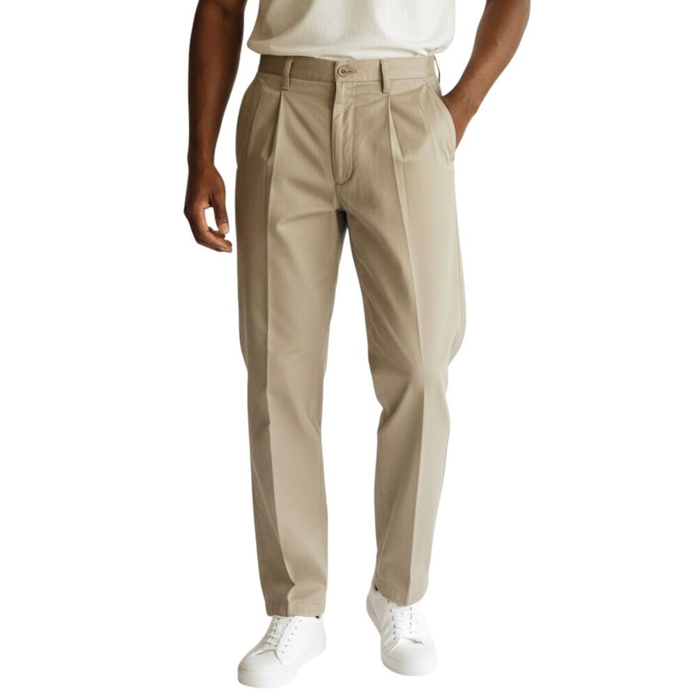 Wrangler Riata Khaki Boot Cut Pleated Men's Pants Size 36x30